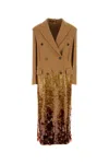 Gucci Brown Batavia Wool Coat With Embroidery In Camelmix