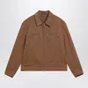 Gucci Blazer Camel Patterned Collar Buttoned Flap Pockets In Brown