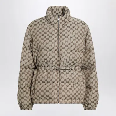 Gucci Camel/ebony Gg Jacket In Brown
