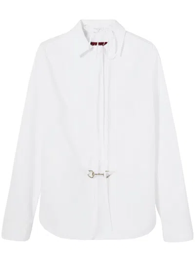Gucci Camicia In Popeline Di Cotone In White
