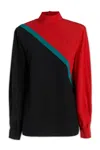 Gucci Colorblocked Silk Crêpe De Chine Blouse In 1043