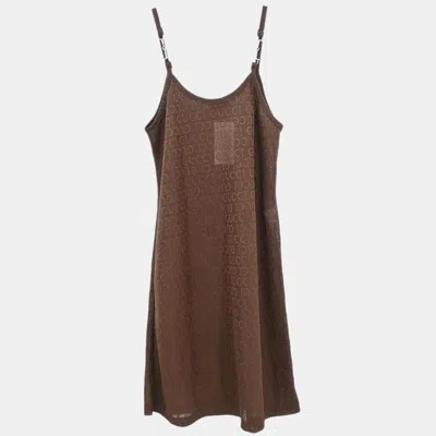 Pre-owned Gucci Camisole Dress Brown N.#38