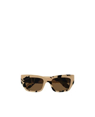 Gucci Camouflage-pattern Biker-style Sunglasses In Black