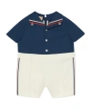 Gucci Camp-colar Stripe-embroidered Romper In White