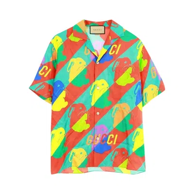 Pre-owned Gucci Camp Collar Bunny Print Shirt 'multicolor' | Multi-color | Men's Size 46