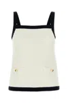 Gucci Canotta In Crochet Stretch Bianco  Donna