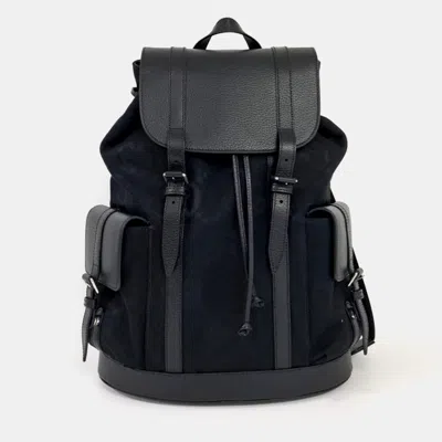 Pre-owned Gucci Canvas And Leather Black Jumbo Gg Backpack (678829)