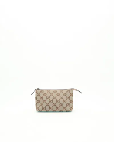 Gucci Canvas And Leather Pouch