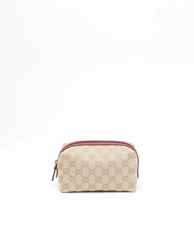 Gucci Canvas And Leather Pouch
