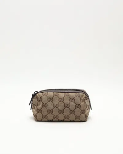 Gucci Canvas And Leather Pouch