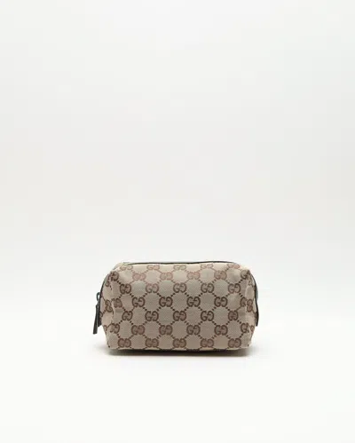 Gucci Canvas And Leather Pouch