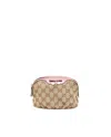 Gucci Canvas And Leather Pouch In Neutral