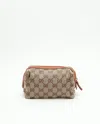 Gucci Canvas And Leather Pouch In Brown