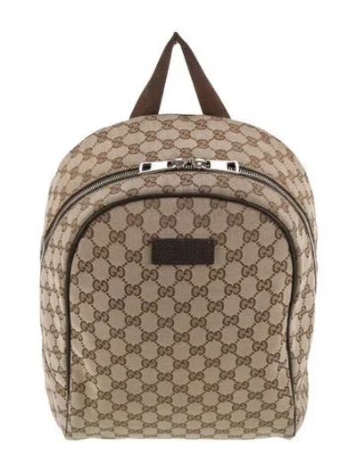 Pre-owned Gucci Canvas Backpack In Brown