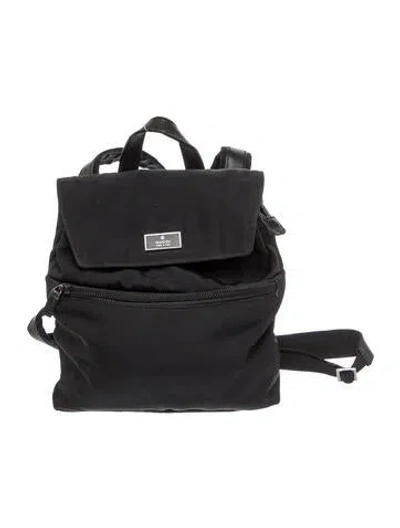 Pre-owned Gucci Canvas Backpack Vintage In Black