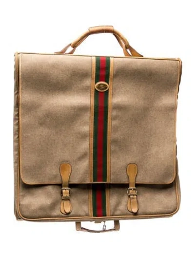 Pre-owned Gucci Canvas Backpack Vintage In Neutral