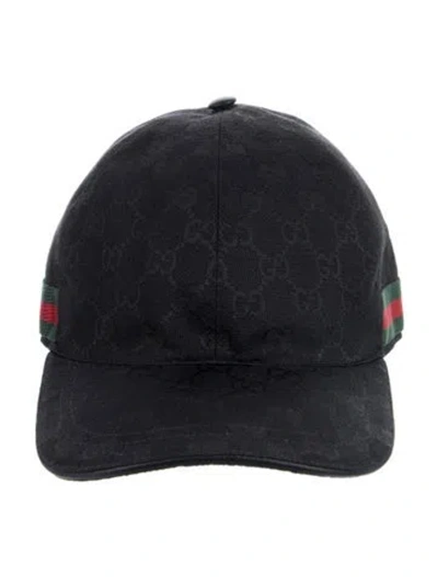 Pre-owned Gucci Canvas Baseball Hat In Black