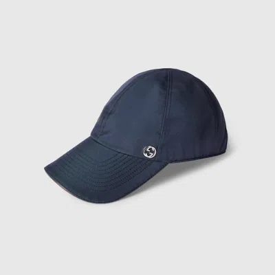 Gucci Canvas Baseball Hat In Blue