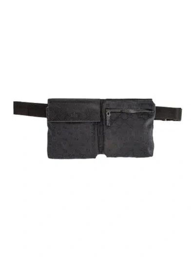 Pre-owned Gucci Canvas Belt Bag In Black