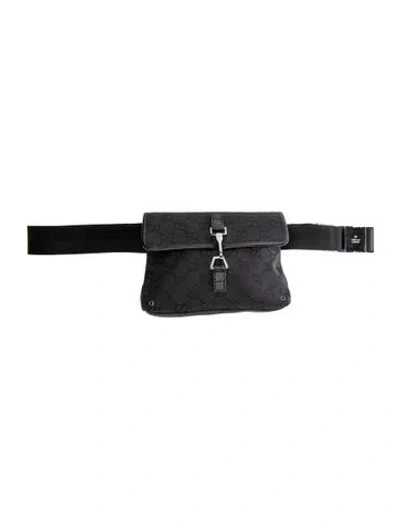 Pre-owned Gucci Canvas Belt Bag In Black