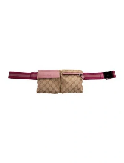 Pre-owned Gucci Canvas Belt Bag Mini In Brown