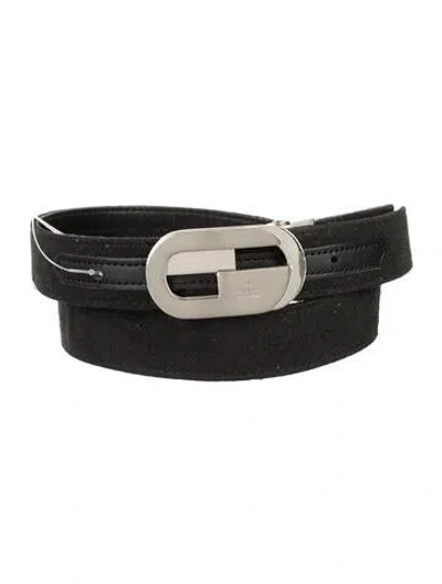 Pre-owned Gucci Canvas Belt In Black