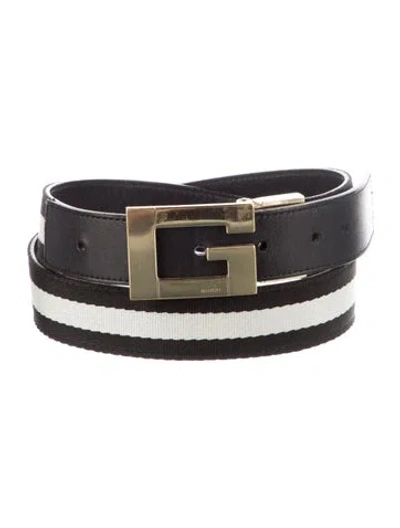Pre-owned Gucci Canvas Belt In Black
