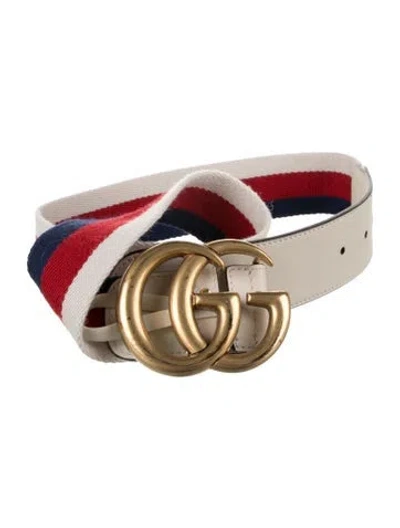 Pre-owned Gucci Canvas Belt In Blue/red