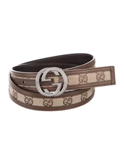 Pre-owned Gucci Canvas Belt In Brown