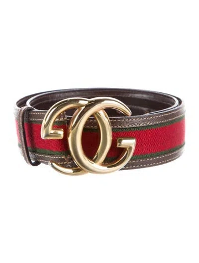 Pre-owned Gucci Canvas Belt In Brown