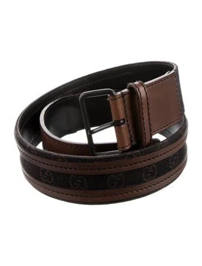 Pre-owned Gucci Canvas Belt In Brown