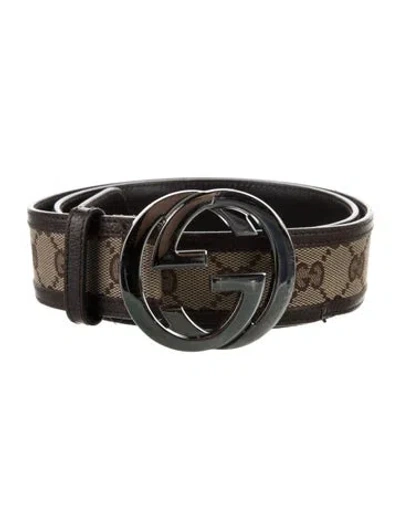 Pre-owned Gucci Canvas Belt In Brown