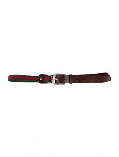 Pre-owned Gucci Canvas Belt In Green