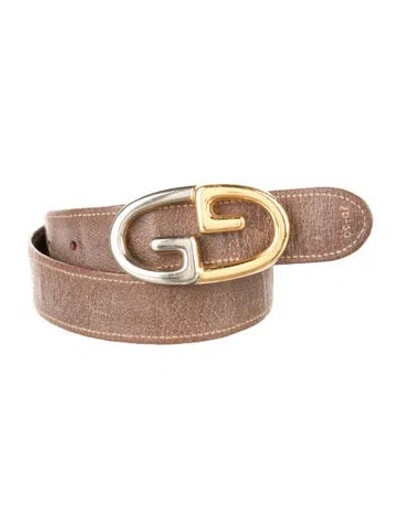 Pre-owned Gucci Canvas Belt Kit In Green