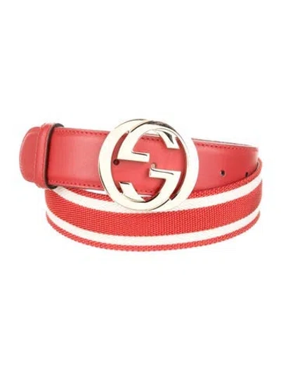 Pre-owned Gucci Canvas Belt In Multi