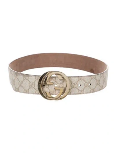 Pre-owned Gucci Canvas Belt In Neutral
