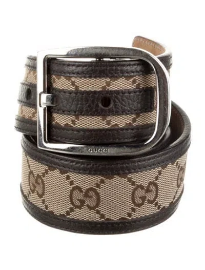 Pre-owned Gucci Canvas Belt In Neutral