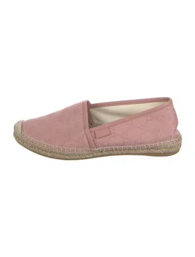 Pre-owned Gucci Canvas Braided Accents Espadrilles In Pink