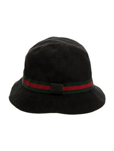 Pre-owned Gucci Canvas Bucket Hat In Black
