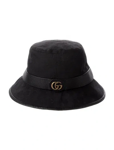 Pre-owned Gucci Canvas Bucket Hat In Black