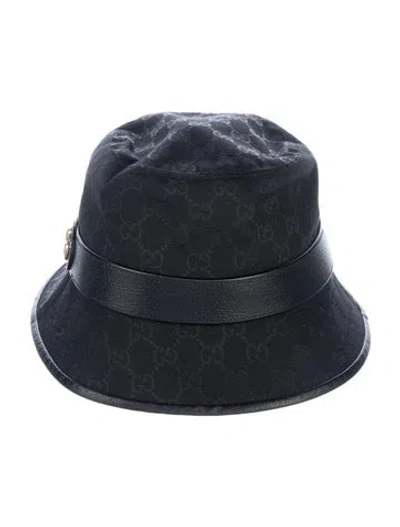 Pre-owned Gucci Canvas Bucket Hat In Black