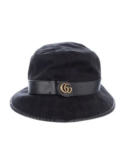 Pre-owned Gucci Canvas Bucket Hat In Black