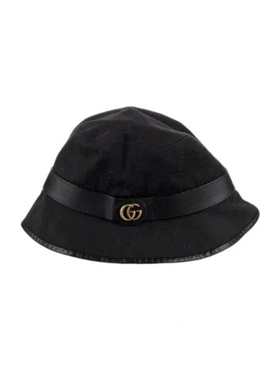 Pre-owned Gucci Canvas Bucket Hat In Black