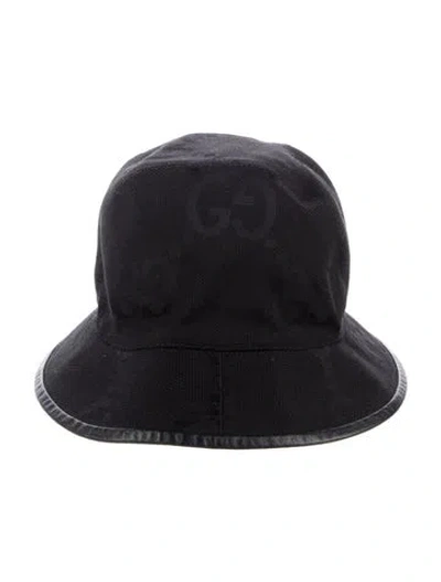 Pre-owned Gucci Canvas Bucket Hat In Black
