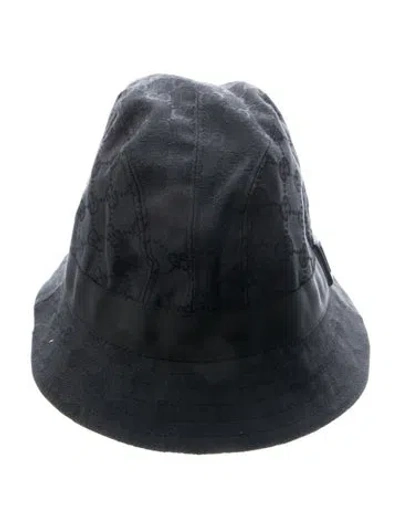 Pre-owned Gucci Canvas Bucket Hat In Black