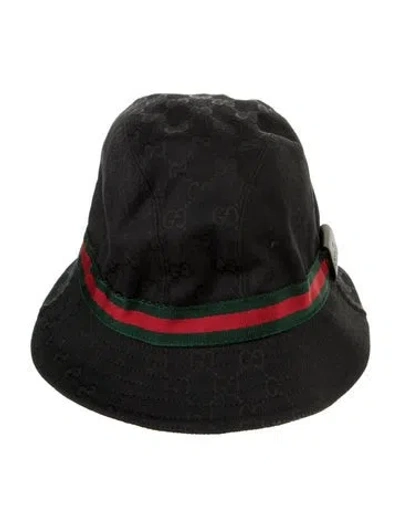 Pre-owned Gucci Canvas Bucket Hat In Black
