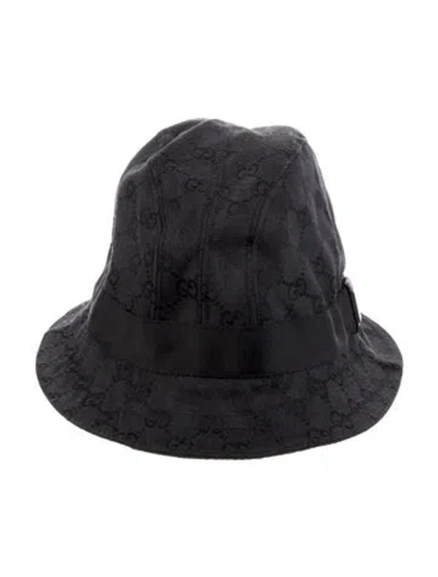 Pre-owned Gucci Canvas Bucket Hat In Gray