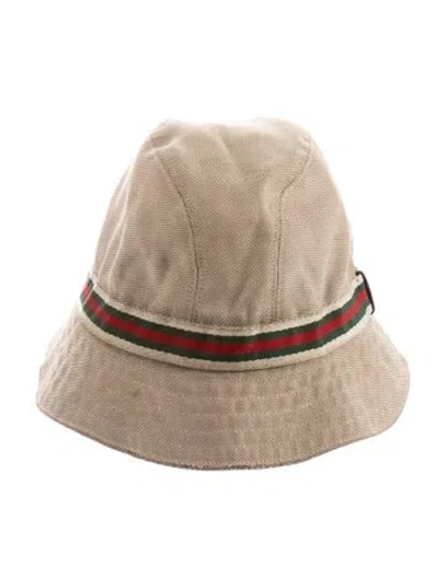 Pre-owned Gucci Canvas Bucket Hat In Neutral