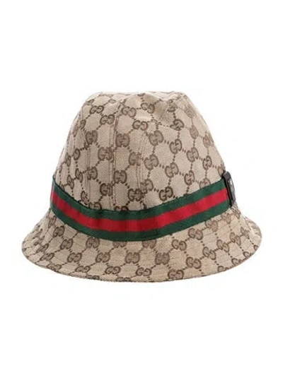Pre-owned Gucci Canvas Bucket Hat In Neutral