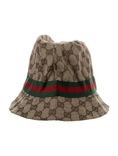 Pre-owned Gucci Canvas Bucket Hat In Neutral